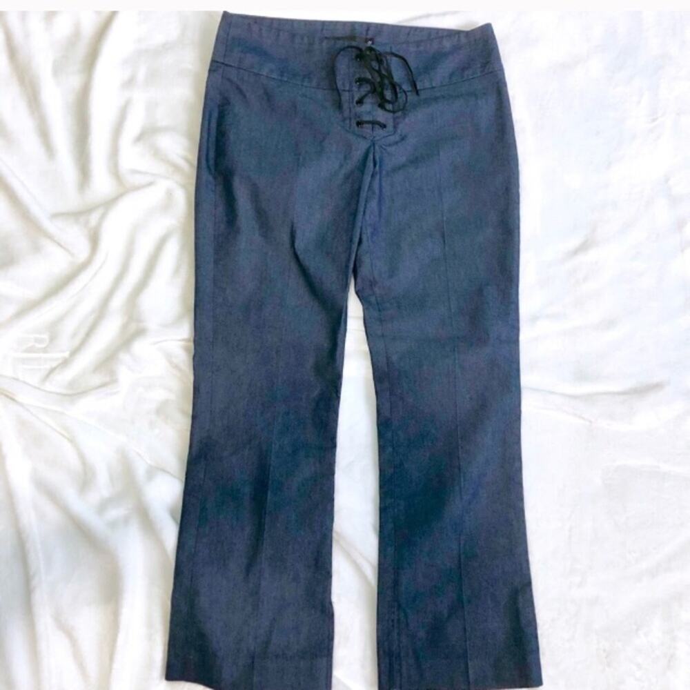 Guess Collection chambray ankle pants size 2 lace up waist Y2K
